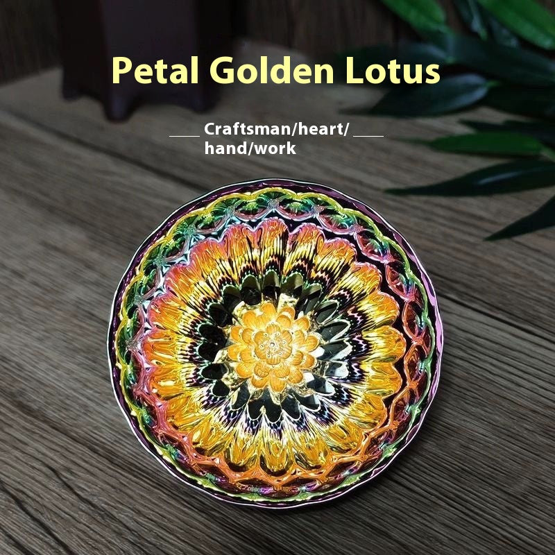 Colorful gilt Transformed Golden Lotus Peacock