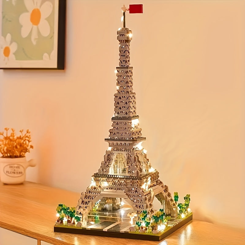 3585pcs Architecture Paris Eiffel Tower Micro Blocks Set