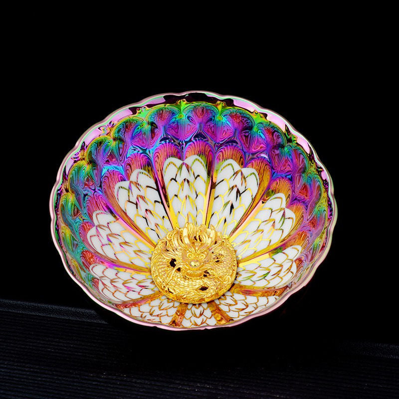 Golden Dragon Cup Color Golden Lotus Teacup