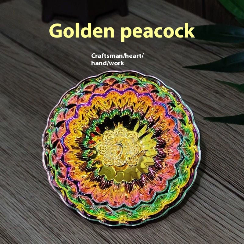 Colorful gilt Transformed Golden Lotus Peacock