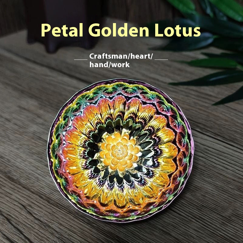 Colorful gilt Transformed Golden Lotus Peacock