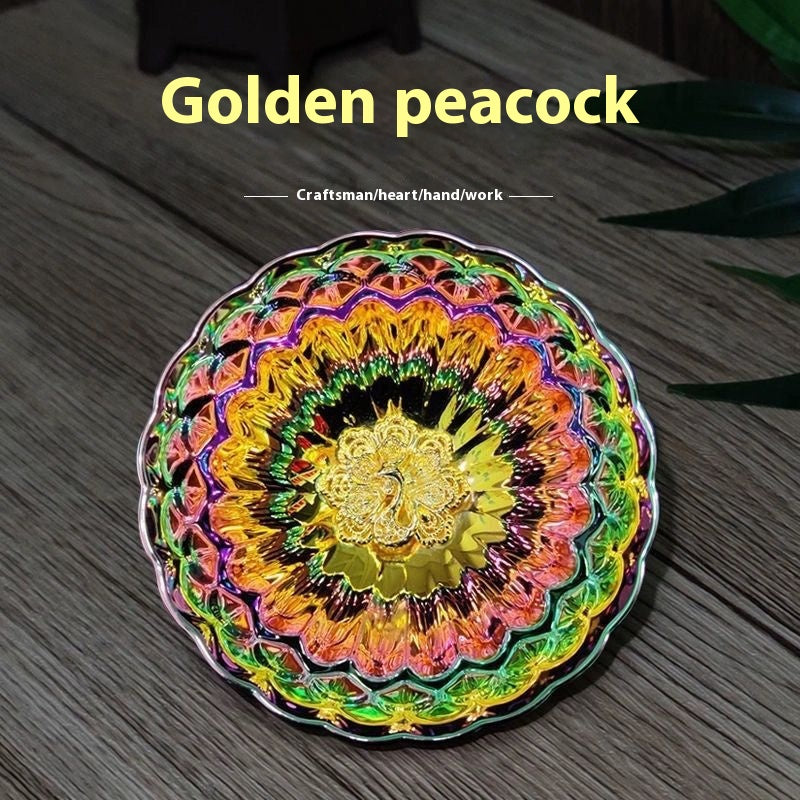 Colorful gilt Transformed Golden Lotus Peacock