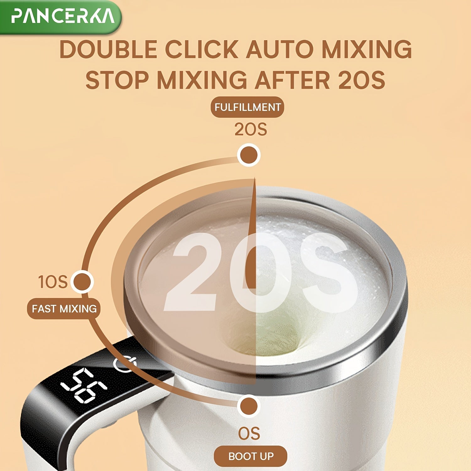 Stirring Coffee Mug with Temperature Display